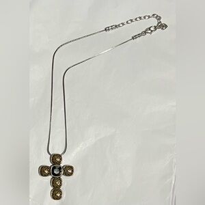 Brighton Brown and Purple Reversible Cross Necklace